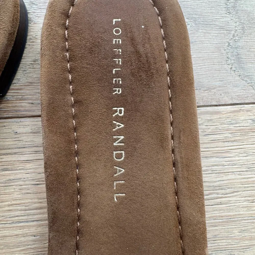 Loeffler Randall Hadley Brown Suede Leather Bow Flat Sandals size 9 - Picture 9 of 10